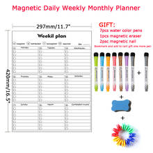 Dry Erase Magnetic Weekly Monthly Planner Calendar Whiteboard Message Drawing  memo schedule White board  magnet board fridge 2024 - buy cheap