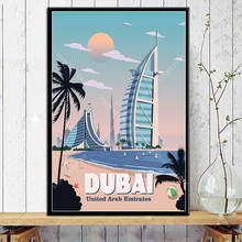 G365 Art Decor United Arab Emirates Dubai Vintage Travel City Wall Art Canvas Painting Silk Poster 2024 - buy cheap