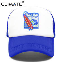 CLIMATE Surfing Surfboard Cap Hat Sandbeach Seaside Hip Hop Surfer Trucker Cap Wave Cool Mesh Baseball Cap Hat for Youth Sufer 2024 - buy cheap