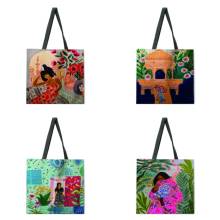Love the art of life painting printing tote bag shoulder bag linen leisure tote bag foldable shopping bag reusable beach bag 2024 - buy cheap