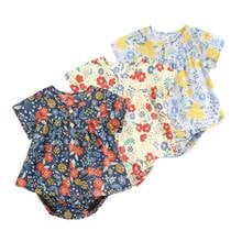 2022 Summer Infant Girls Suit Clothing Short Sleeve Floral Print Toddler Girls Baby Outfit 2pcs Twins Baby Clothes For 0-2y Baby 2024 - buy cheap