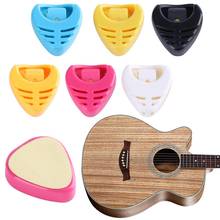 Soporte portátil para púas de guitarra, funda de Plectrum en forma de corazón, triangular, plástico, pegajoso (Color aleatorio), 1 unidad 2024 - compra barato