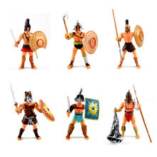 Brinquedo guerreiro medieval de 6 espaços, figuras de ação, mini modelo, conjunto militar, diy para crianças, presentes 2024 - compre barato