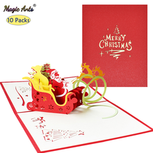 10 pacotes de cartões pop-up com envelope para cartões de felicitações festivos de ano novo presente cartão artesanal 2024 - compre barato