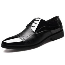 Men Lace-Up Dress Shoes Luxury Classic Business Mens Patent Leather Shoes Formal Wedding Office Oxfords Shoes Zapatos De Hombre 2024 - buy cheap