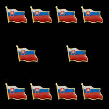 Broche de bandera de Eslovaquia, 10 piezas, insignia de bandera 3D ondulada, joyería con hebilla de mariposa, Pin de solapa de bandera Decoración 2024 - compra barato