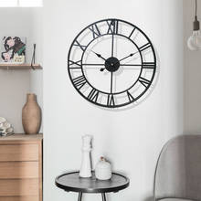 Hot Sale Extra Large Vintage Style Statement Metal Wall Clock Country Style - Chocolate color 2024 - buy cheap
