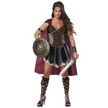Adult Women Medieval Rome Zina Warrior Princess Costume Halloween Carnival Party Cosplay Roman Sparta Gladiator Dress 2024 - buy cheap