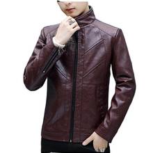 Men Leather Jacket Autumn Fashion Faux Leather Jacket Slim Fit Coat Stand Collar PU Coats Multi-Color Asia Size M-4XL 2024 - buy cheap