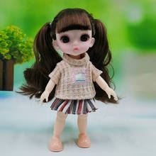 Muñeca de juguete de 16cm para niña, juguete de articulaciones movibles 3D de ojos grandes, vestido de niña linda, muñeca de moda Multicolor, juguete de niña de pelo, regalo de Navidad 2024 - compra barato