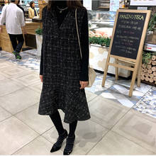 New 2022 Sprig Autumn Oversized Dress Women Dress V-Neck Sleeveless Ladies Vestidos Vest Dress Fake Wool&Blends Robe KE500 2024 - buy cheap