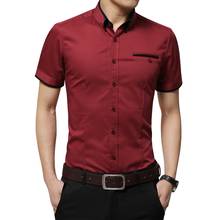 2021 New Arrival Brand Men's Summer Business Shirt Short Sleeves Turn-down Collar Tuxedo Shirt Shirt Men Shirts Big Size 5XL 2024 - buy cheap