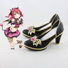 ¡Anime Love live! Aqours-zapatos de tacón alto para Cosplay, botas de tacón completo, Love Live, Sunshine, Little Devil, rubí, Yoshiko, Dia, Halloween 2024 - compra barato