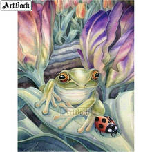 Animal 5d diy diamond painting frog ladybug watercolor landscape full square / round 5d diamond mosaic art stick drill embroider 2024 - buy cheap