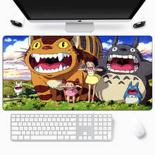 Alfombrilla de ratón de dibujos animados para Gaming, de 80x40cm alfombrilla de ratón con borde de bloqueo para teclado de ordenador, No Totoro 2024 - compra barato