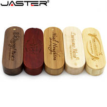 Jaster pendrive de madeira personalizado, 1 peça, entrada usb, giratório, 4gb, 16gb, 32gb, 64gb 2024 - compre barato