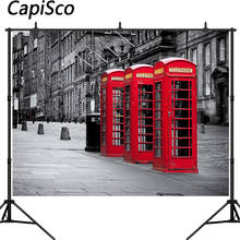 Capisco Old Telephone Booth City Retro London Town Street Scenic Photographic Backgrounds Photography Backdrops Photo Studio 2024 - buy cheap