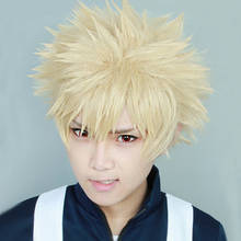 My Boku no Hero Academia Bakugou Katsuki Bakugo Short Linen Blonde Heat Resistant Cosplay Costume Wig Cap 2024 - buy cheap