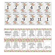 12 Pcs Month Card Baby Monthly Newborn Milestone Photo Sharing Cards Gift Set Funny Cartoon Photography Photo Cards G99C 2024 - buy cheap