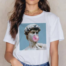 Camiseta feminina michelangelo ulzzang, camiseta feminina vintage estilo harajuku com estética dos anos 90 2024 - compre barato