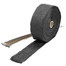 Exhaust Tube Thermal Insulation Collector Tape Motorcycle ATV Tractor Trimmers Fiber Glass Tape Black 10mx5cmx1.5mm 2024 - buy cheap