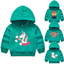 hoodies for girls children's sweatshirt unicorn horse fox animals short hoodies for girls boys cartoon hoodie cotton clothes 2024 - buy cheap