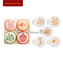 Christmas Gift Coffee Stencils Macaron Cookies Stencil For Festival Template Cake Decorating Tools Biscuits Cake Mold Bakeware 2024 - buy cheap