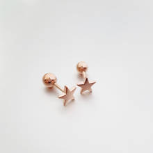 Cute 925 Sterling Silver Gold Color Five Point Star Screw Back Stud Earrings For Women Girls Kid Piercing Jewelry Orecchini Aros 2024 - buy cheap