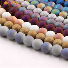 Julie Wang 72PCS 8mm Matte Glass Beads Multicolor Spacer Beads Jewelry Making Accessory Round Fit Necklace Bracelet Anklet 2024 - buy cheap