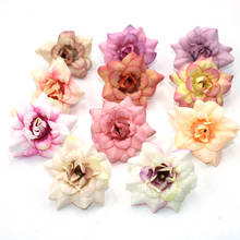 Hot  20Pcs Artificial Flower 4.5 cm Retro Silk Rose Head Wedding Home New Year Decoration DIY Garland Scrapbook Gift Box Craft F 2024 - buy cheap