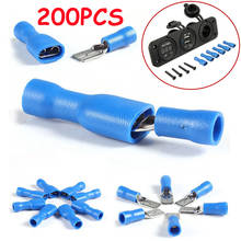 200/100PCS Female Male Cold Pressing Insulated Plug Electrical Wire Cable Splice Crimp Spade Lug Terminals Connector 16-14 AWG 2024 - buy cheap