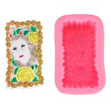 Beautiful Girl with Rose Flower Silicone Soap Mold Cake Decorating Tools Fondant Chocolate Sugarcraft Candy DIY Resin Mould 2024 - buy cheap