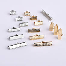 Fechos de extremidade de cabo de letras 50 peças, fechos de ferro plano para 6 8 10 13 16mm, fechos de extremidade de crimpagem para fazer jóias diy 2024 - compre barato