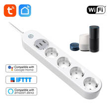 WiFi Smart Power Strip 4 EU Outlets Plug with 3 USB Charging Port Timing App Voice Control Work with Alexa Google Home Assistant 2024 - buy cheap