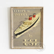 Europe To America Circle Line Sightseeing Cruises Poster, Travel By Sea Vintage Art Prints, United States Lines Wall Stickers 2024 - buy cheap