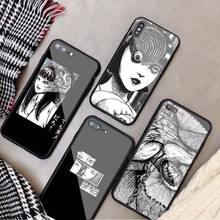 Junji ito tees horror diy caso de vidro temperado para o iphone 11 12 pro xr x xs max 8 7 6 5 plus telefone capa traseira escudo 2024 - compre barato