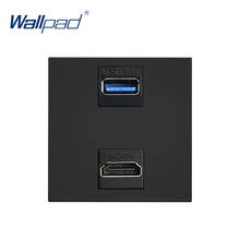 Wallpad HDMI USB 3,0 функциональная клавиша для настенных розеток только белый и черный пластиковый модуль 2024 - купить недорого