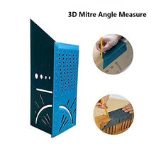 Nova mitra 3d ângulo de medição quadrado ferramenta medida 45 graus e 90 graus com carpinteiro lápis chegada carpintaria calibre régua 2024 - compre barato