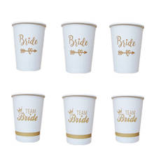 Taza de papel para beber para decoración de bodas, vaso de agua divertido para fiesta de despedida de soltera, decoración navideña, 10 Uds. 2024 - compra barato