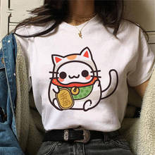 Japanese Cat T Shirt Women Clothes Summer Kawaii Tops Aesthetic Tshirt Ulzzang Casual Cartoon T-shirt Harajuku Female T-shirt 2024 - buy cheap