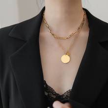 YUN RUO-collar de acero de titanio chapado en oro de 14 K para mujer, joyería Individual única, regalo que nunca se decolora, estilo club nocturno 2024 - compra barato