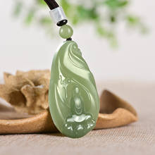 Natural A hetian jade double Hand-Carved enlightenment jade lotus green  jade pendant jade necklace men pendants jewelry 2024 - buy cheap