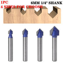 1Pc  6mm 1/4" Shank 90 Degree V Groove Knife Wood Router Bit Tungsten Steel Woodworking Milling Cutter Machine Trimming 2024 - buy cheap