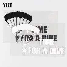 YJZT 16.5×9.6CM Time For A Dive Funny Car Sticker Sky Diving  Vinyl Decals Parachute Black / Silver 10A-0651 2024 - buy cheap
