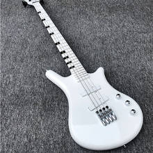Factory direct sales 4-string electric bass, W white bass, conjoined body, white neck, package freight 2024 - buy cheap