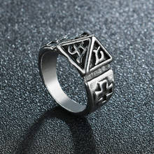 Hot Sale Punk Gothic Witcher Cross Male Ring Hip Hop Vintage Metal Special Letter Rings Women Men Jewelry Gift Bijoux 2024 - buy cheap