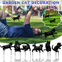 3d Cat Art Outdoor Kitten Metal Statue Peg Figurines Ground Insert Decor For Yard Decor Gift Manor Lawn Black Garden Decoration 2024 - buy cheap