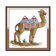 Dress up the camels cross stitch kit aida 14ct 11ct count print canvas cross stitches   needlework embroidery DIY handmade 2024 - buy cheap