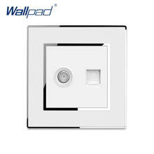 SAT and Data Socket Ethernet RJ45 CAT6 Wallpad Wall Computer Network Outlet Mirror Acrylic Panel 2024 - buy cheap