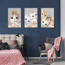 Marco de fotos de princesa, pegatinas de decoración de gato para niños y niñas, calcomanías de pared para dormitorio y sala de estar, papel tapiz mural 2024 - compra barato